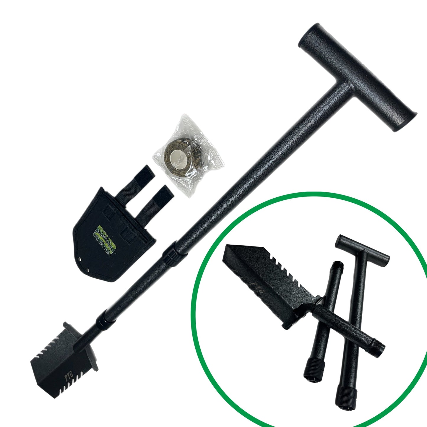 PTG DISCRETE T-Handle Travel spade (28”-37”)
